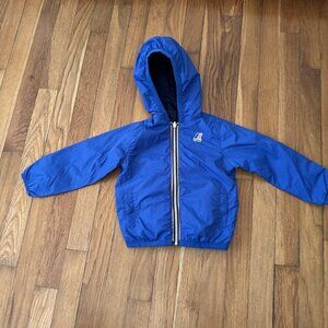 K-Way Reversible Boy's Hooded Zip Up Jacket Blue Size 3